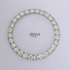 Synthetic 36mm 118339 U Prong Custom Silver White Moissanite Diamond Watch Bezel