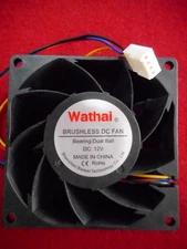Wathai Brushless Dual Bearing Fan 4 Pin 80x80x38mm
