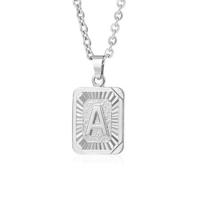 Initial Pendant Necklace 18K Gold Plated Stainless Steel Letter A Necklace Perso