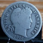 1916-S Barber Dime - Actual Coin Shown - Free Shipping & Tracking INV#321