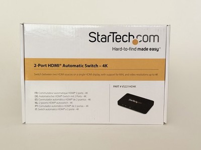 Star Tech 2 Port HDMI Automatic Switch 4K  NEW VS221HDK