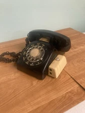 Vintage Bell Systems Western Electric Black Rotary Phone W/Headset Toggle Switch