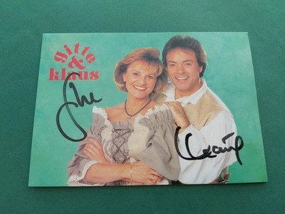 Gitte & Klaus, music, autograph card 