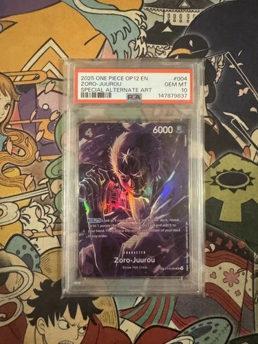 2025 ONE PIECE ST18-004 ZORO JUUROU OP12 LEGACY OF THE MASTER SP PSA 10 GEM MINT