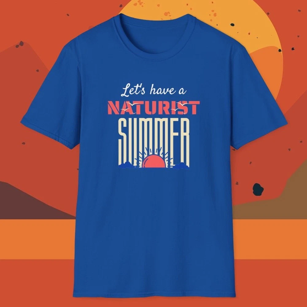 Naturist Summer Sunset T-Shirt: Sunshine Nudist Clothing-Optional Adult Tee