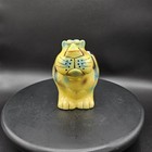 Whimsical Yellow & Brown Ceramic Planter or Pen & Eyeglasses Holder Grumpy Cat — photo 4