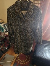 Vintage Marvin Richards Leopard Cheetah Faux Fur Swing Coat Oversized Medium