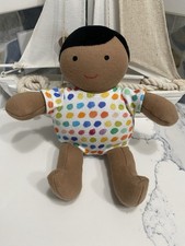 Lovevery Organic Cotton Baby Doll Plush Boy Dark Skin Black Hair 2021 8.5"