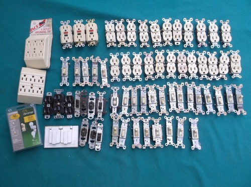 Huge Used Lot Approx 26 Receptacles & 34 Light Switches & 3 GFIC
