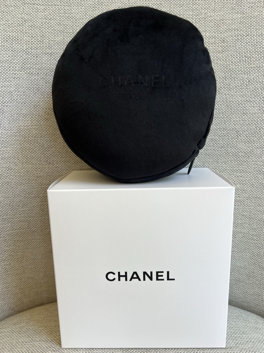 Chanel Beaute Black Velvet Travel pillow & Eye mask, Brand New