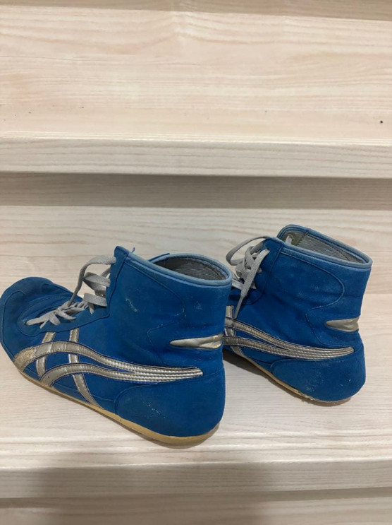 asics Og EX-EO Boxing Wrestling Shoes  Old Model TWR900 Blue Silver US8 /26.0cm