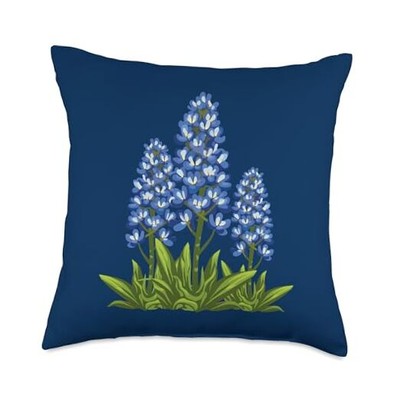 Bluebonnet Texas Spring Flower Field Texas Wildflower Season Throw Pillow 18x18