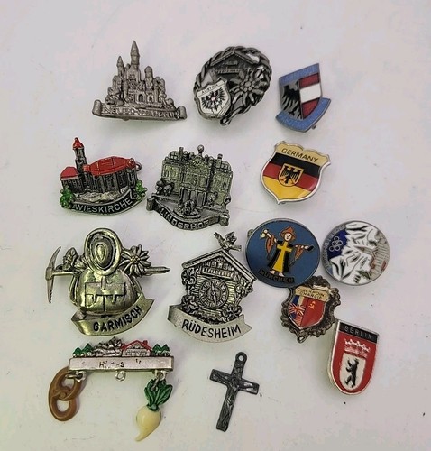 Vintage Germany Alps Castle Hat Climbing Souvenir Travel Pin Lapel Pins Lot 