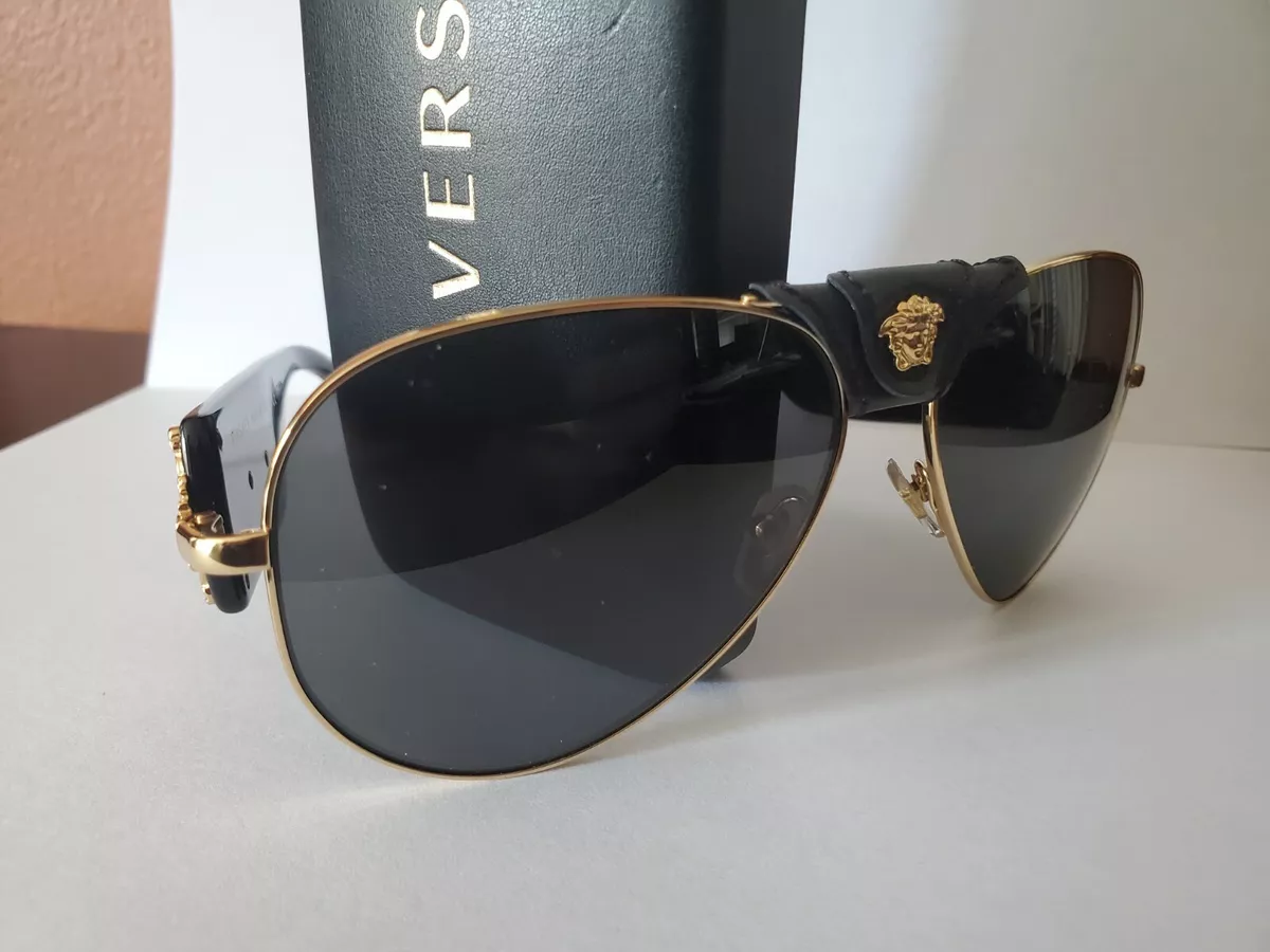 Versace top leather sunglasses
