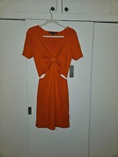 NWT Almost Famous Orange Knit Bodycon Cut-Out Dress (1X)
