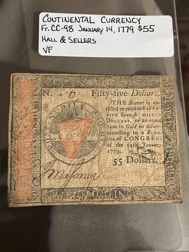 1779 55 $ Kontinentale Währung FR-98, sehr schön - Bild 1 von 4