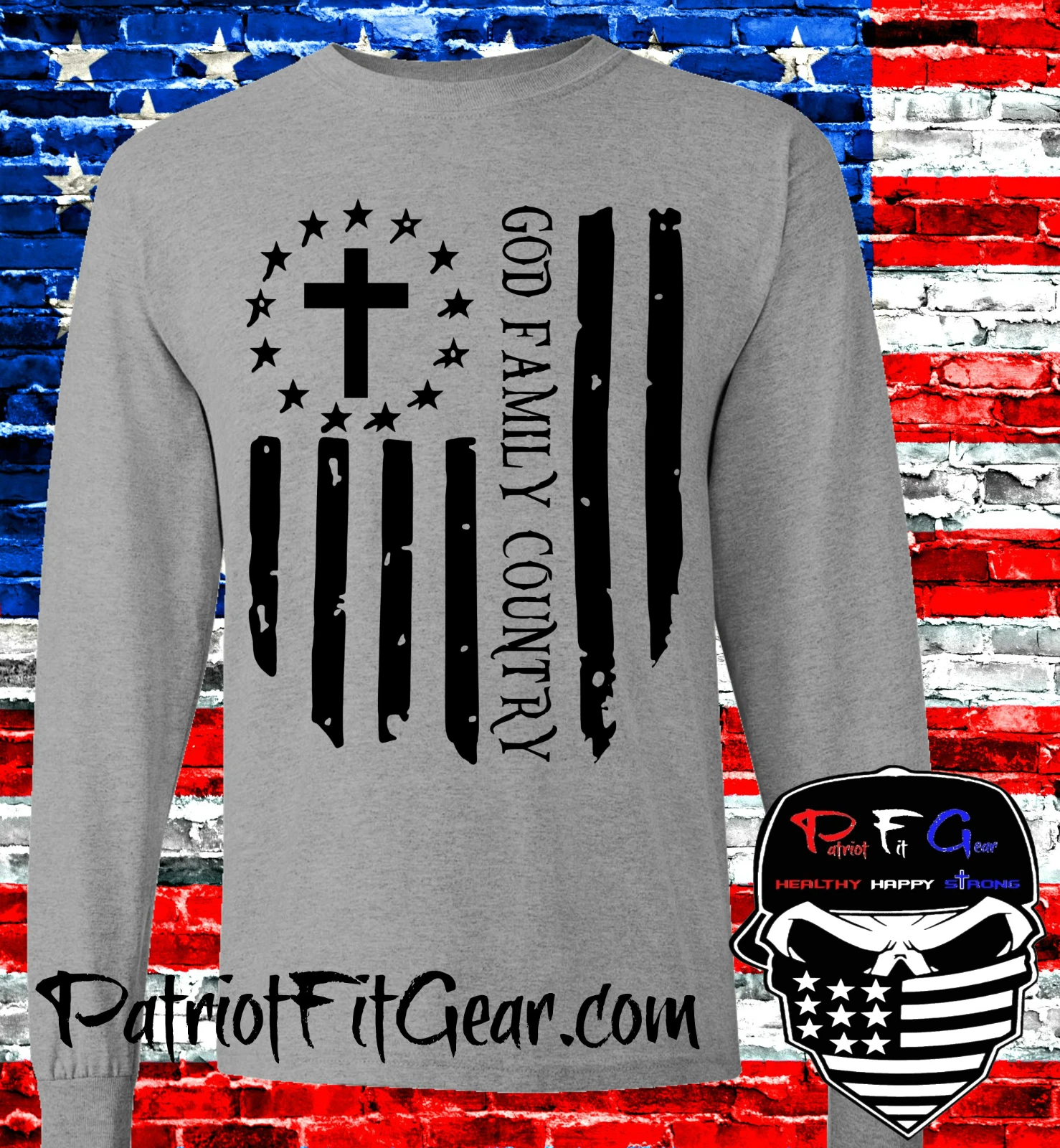 FEAR OF GOD Felpa con cappuccio God Family Country In God We Trust Faith Family Freedom Flag Felpa