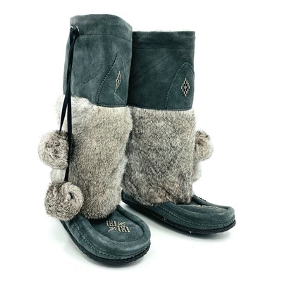 Manitobah Mukluks Gray Rabbit Fur 