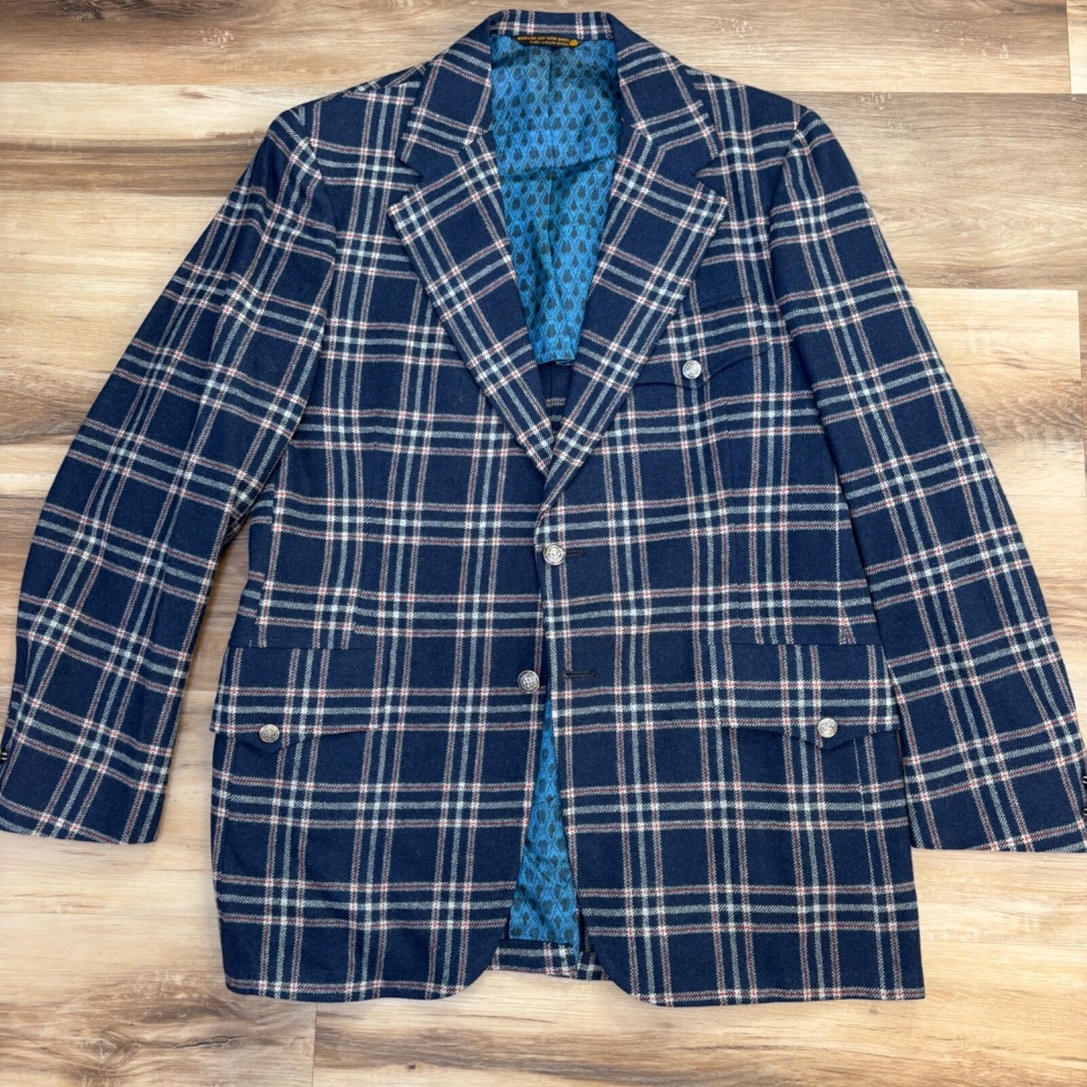 ジャケット・アウター 60s vintage pure wool sports jacket Vintage 60s Sport Coat BOTANY 500 Men 40R Pure Virgin Wool Plaid