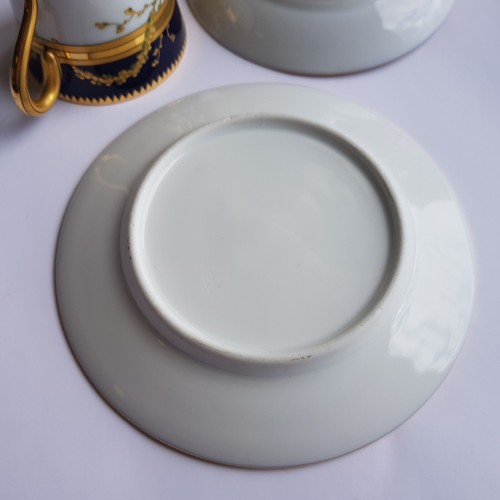 Antique Fischer & Mieg porcelain trio tea cup saucer 1890s Bohemia gilt cobalt - Picture 20 of 24