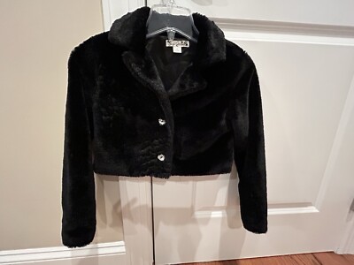 Girls Faux Light Black Jacket 