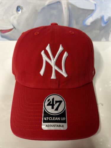 Cappello Papà Regolabile Pulizia Rosso Marca New York Yankees '47 - Foto 3 di 5