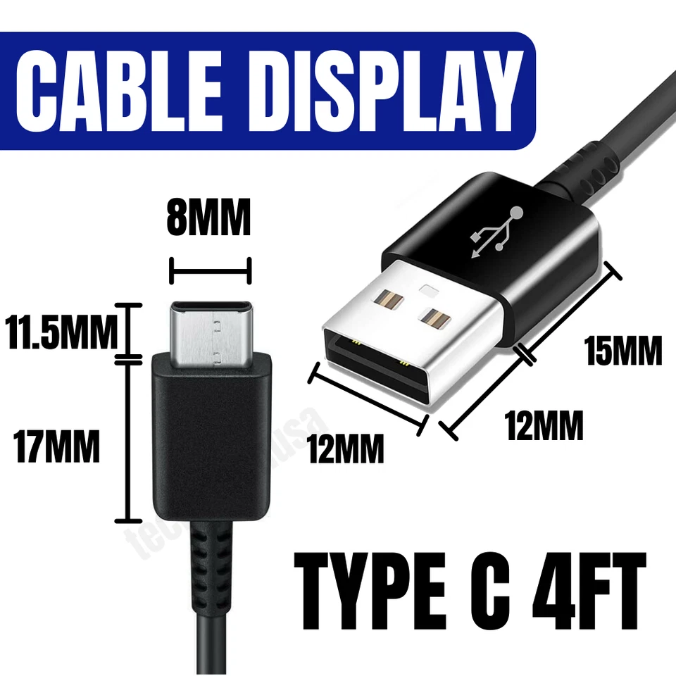 Оптовая продажа USB тип C кабель быстрое зарядное устройство шнур зарядки лот для Samsung S8 S9 S10 - Изображение 4 из 4