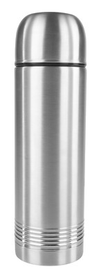 Emsa Senator Isolierflasche Edelstahl 18/10 Kunststoff Grau Schwarz 1000 ml