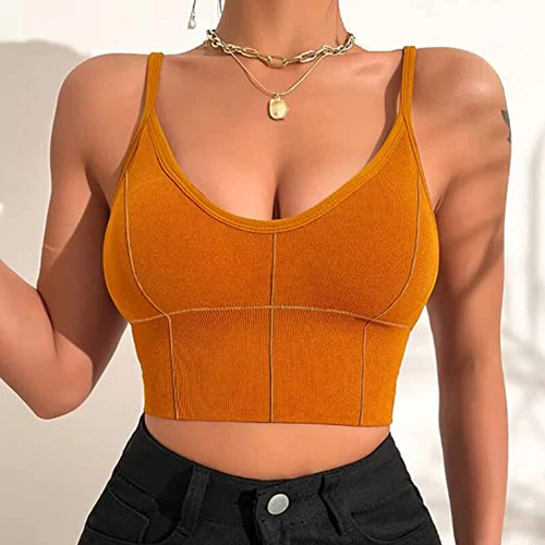 Women Strappy Sport Yoga Low U-Back Bralette Padded Bra Crop Top Cami Vest Tank - Bild 14 von 43