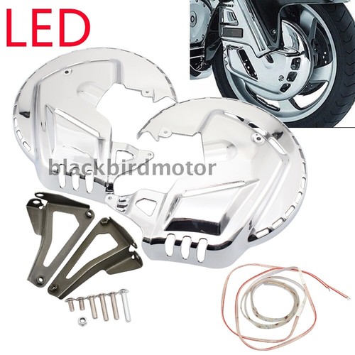 Brake Rotor Covers w/LED Ring Of Fire Chrome For Honda Goldwing GL1800