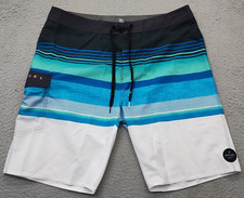 RIP CURL Board Shorts Mens 36 Multi Striped Swimwear Drawstring Side Pockets