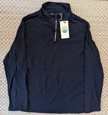 NWT Jungmaven IWEYOU Hemp Merino Wool 1/4 Zip Sweatshirt Black Mens Size Small