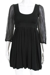 Alice-Olivia-Womens-Sheer-Long-Sleeve-Dress-Black-Size-Extra-Small