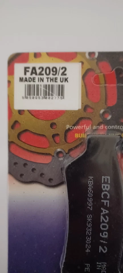 EBC Organique Avant Plaquettes Disque de Frein Pour Honda NX650 Dominator (1997 - Photo 3/4