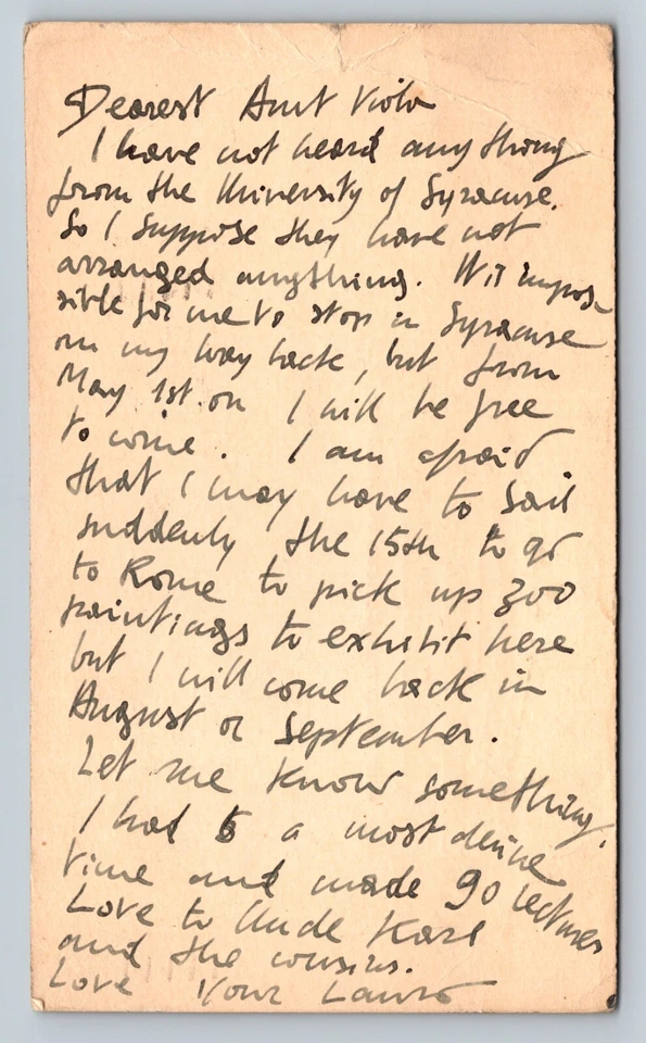 1898 UX16 Postal Card Liberty 2c University of Syracuse, Rome for 300 Paintings - Image 4 of 4