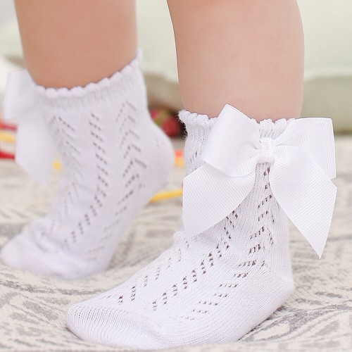 Baby Girls Socks Ankle Socks Spanish Romany Bobble Ribbon Cotton Sock New - Picture 9 of 20