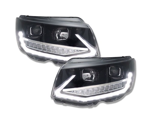 Scheinwerfer für VW T6 15-19 Led Tagfahrlicht Multivan Transporter schwarz glanz - Bild 6 von 8