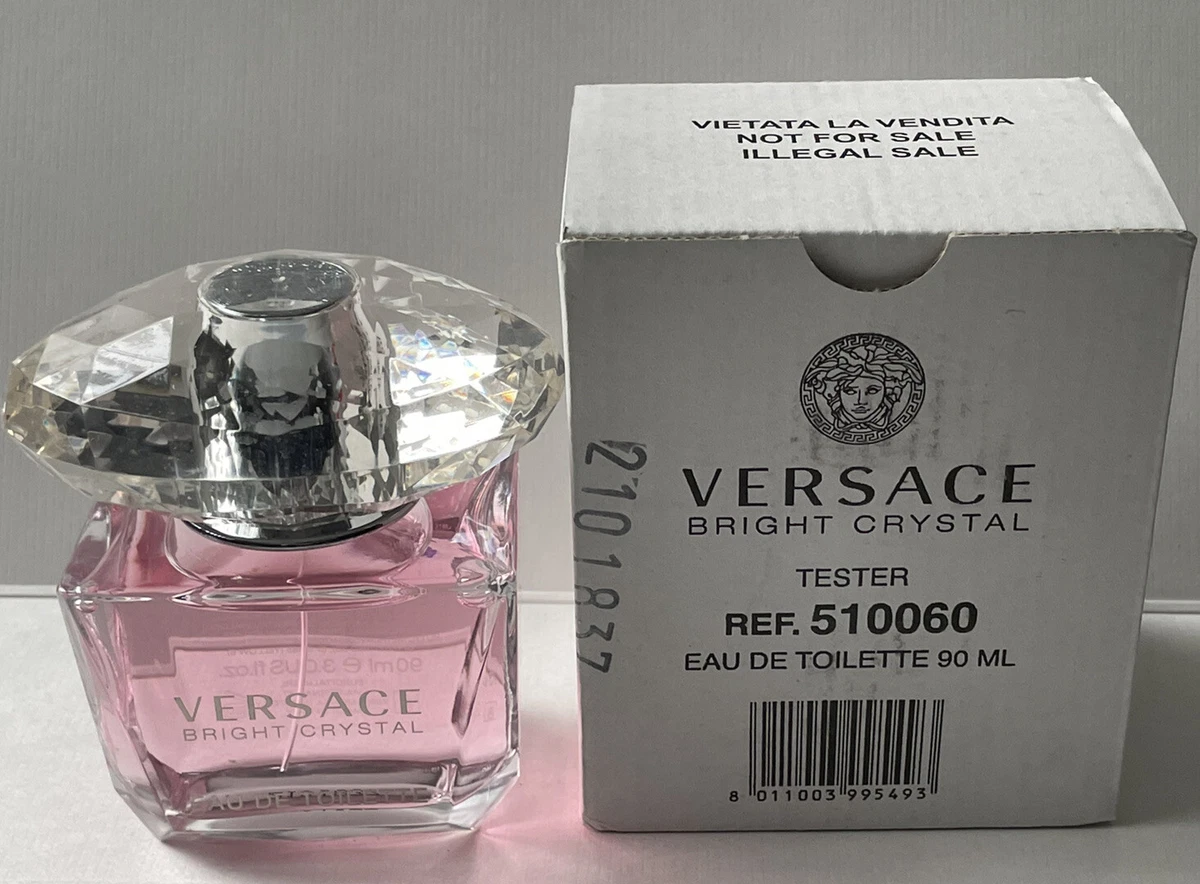 VERSACE BRIGHT CRYSTAL WOMEN'S 3.0OZ/90ML. EDT SPRAY NEW IN TESTER BOX WITH  CAP