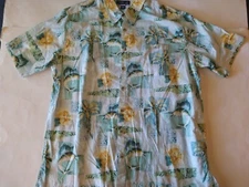 Fishing Life Shirt Men's Large Fish Tropical Button Up Summer Vacation Fun 