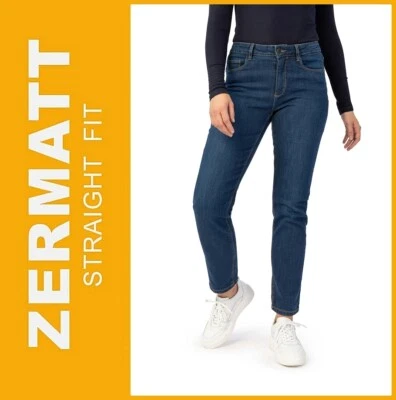 STOOKER ZERMATT | deep blue | Damen Stretch Jeans Hose | Straight Fit