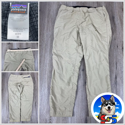 Patagonia Herren XL Shelled Synchilla Hose Khaki Fleece gefüttert Heavyweight Insula