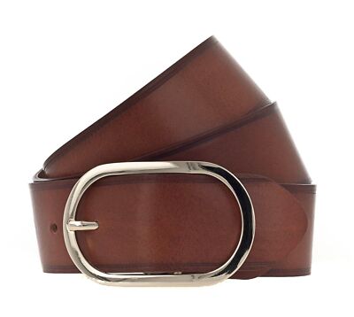 b.belt Lorena Gold Ledergürtel W95 Gürtel Accessoire Mid Brown