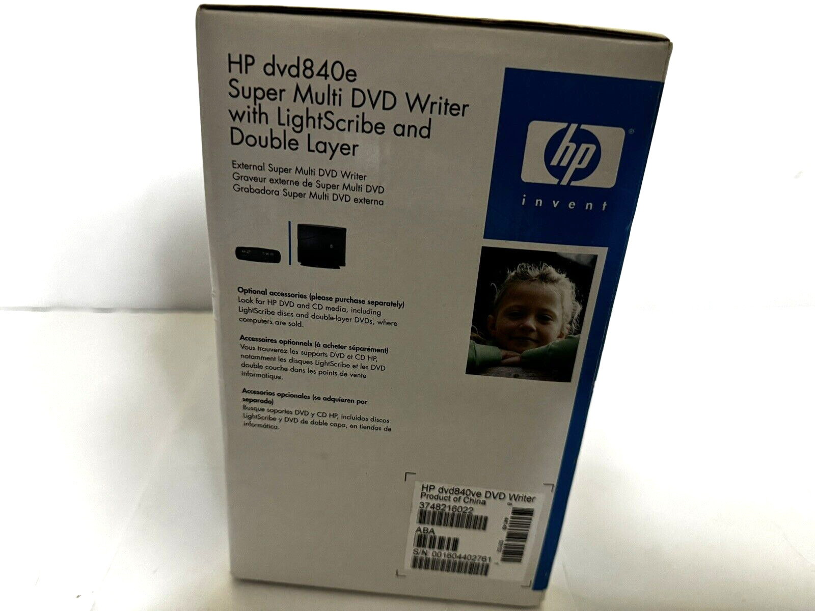 HP dvd840e Super Multi DVD Writer and LightScribe and Double Layer, New in Box!
