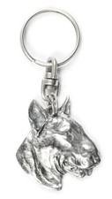 Bull Terrier, Bull Terrier III - Silver Plated Dog Pendant, Handbag Decoration
