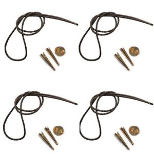 Blank Bolo String Tie Kit Round Slide Smooth Tips Silver Vinyl Braid Gold Tone