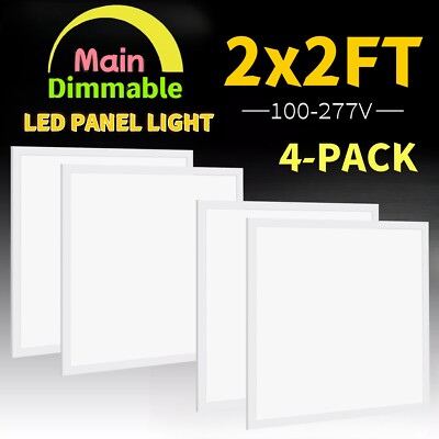 4Pack 2X2FT LED Panel Light 45W Drop Ceiling Troffer Flat Fixtures 5000k white