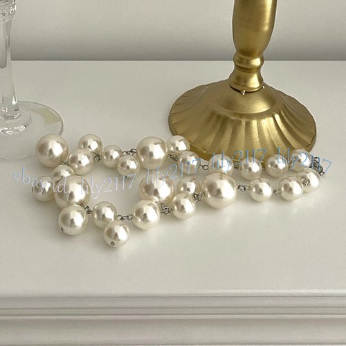 Women's White South Sea Shell Pearl Round Beads Pendant Cluster Necklace 14-33'' - Picture 10 of 22