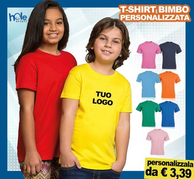 t shirt tinta unita economiche bambino