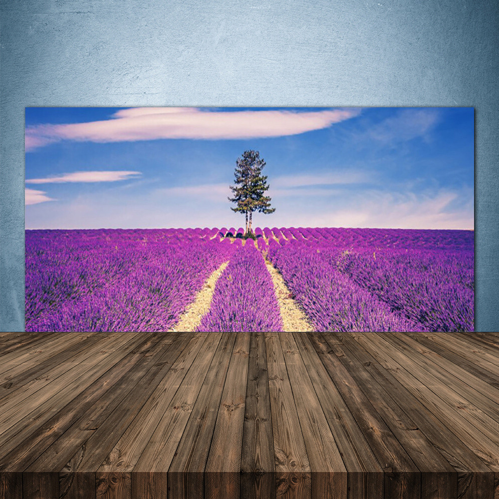 Crédence de cuisine en verre 140x70 cm avec motif de paysage de prairie