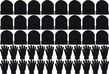 24 Pack Men Women Warm Winter Gloves  Hats Knit Thermal Gloves Wholesale Bulk